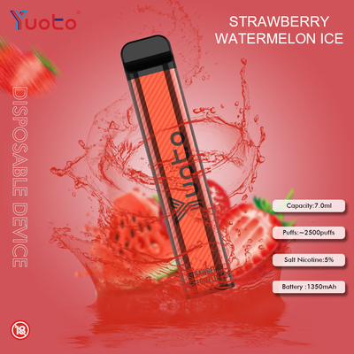 버릴 수 있는 7ML 1200mAh 배터리 2500 퍼프 유오토를 기화시킵니다 23 맛 수박 얼음