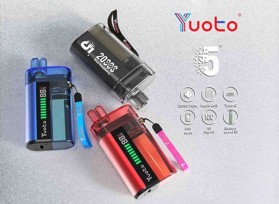 조절 가능한 기류 YUOTO 일회용 전자담배, 850mAh 배터리 용량 및 10-12W 와트