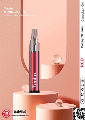 Yuoto 미니바 맞춤형 일회용 Vapes 4ml 리필 전자 액체