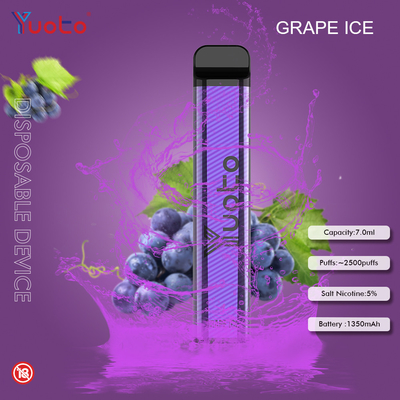 버릴 수 있는 7ML 1200mAh 배터리 2500 퍼프 유오토를 기화시킵니다 23 맛 수박 얼음