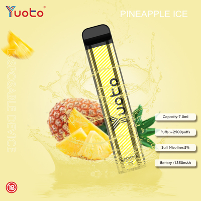 버릴 수 있는 유오토 23 풍미 7.0ML 2500 퍼프는 1200MAh 배터리 5% 니코틴을 기화시킵니다