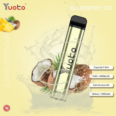 버릴 수 있는 7ML 1200mAh 배터리 2500 퍼프 유오토를 기화시킵니다 23 맛 수박 얼음