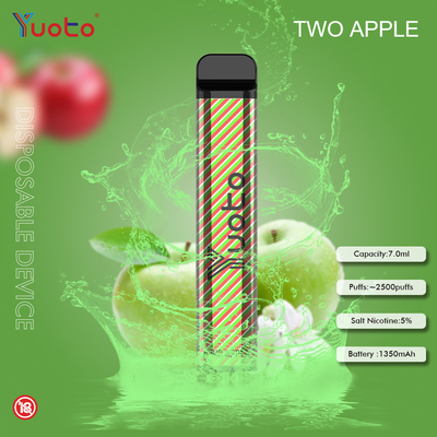 버릴 수 있는 유오토 23 풍미 7.0ML 2500 퍼프는 1200MAh 배터리 5% 니코틴을 기화시킵니다