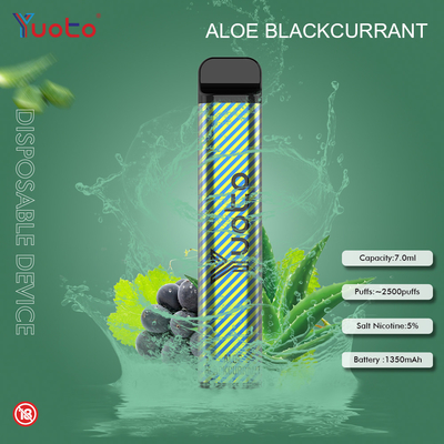 버릴 수 있는 유오토 23 풍미 7.0ML 2500 퍼프는 1200MAh 배터리 5% 니코틴을 기화시킵니다
