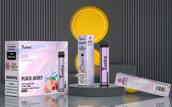 상위 모델 yuoto xxl 2500 퍼프 7ml 5% 니코틴 1200mah 배터리 용량
