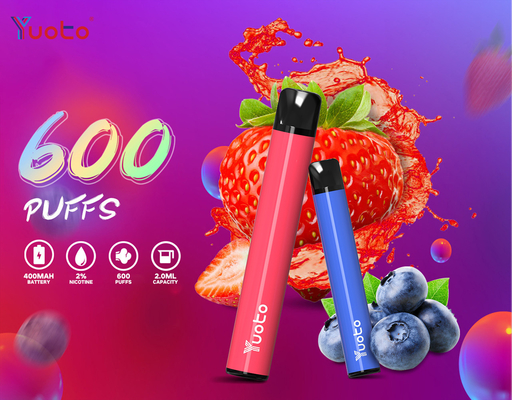 600puffs Vape 펜 장치, 2ml 처분할 수 있는 전자 E 담배 TPD 플러스 Yuoto