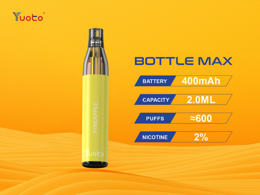 600 퍼프 2% 니코틴 Yuoto 병 최대 처분할 수 있는 Vape 유럽 기준