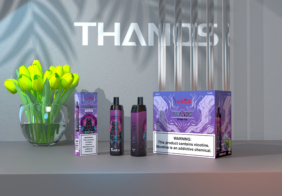수박 얼음 일회용 Vape Yuoto Thanos 5000 퍼프 E 담배 메쉬 코일 14ml E-액체 650mAh 배터리 포함