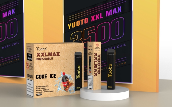 오리지널 Yuoto vape pod XXL MAX 3500 퍼프 E 담배 콜라 얼음 맛