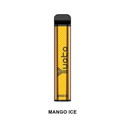 Yuoto 전자 담배 일회용 Vape 펜 2500 퍼프 XXL 망고 얼음 1200mAh 5% 니코틴