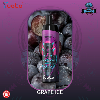 Yuoto Thanos 5000 퍼프 일회용 Vape 포도 얼음 맛 자동 포드