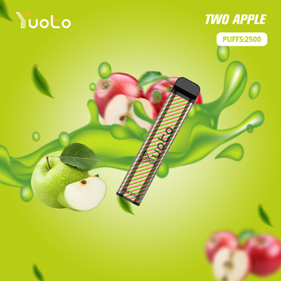 수박 얼음 일회용 Vape Yuoto XXL 2500 퍼프 E 담배 7ml E-액체 1200mAh 배터리 포함