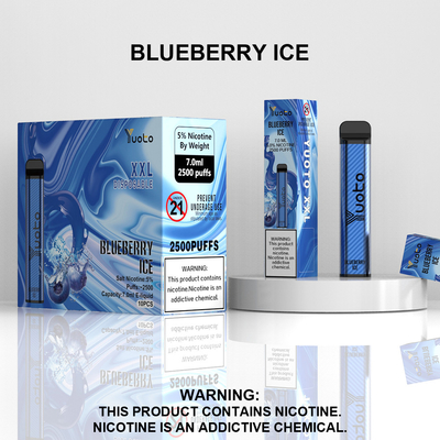 5% 니코틴 처분할 수 있는 Vape Yuoto Xxl 2500 분첩 7Ml 1200Mah 건전지