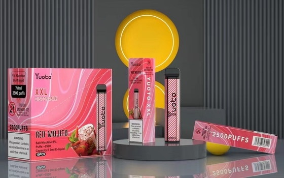 100% 정통 Yuoto Xxl 2500 퍼프 일회용 Vape 키트 7ml 포드 용량