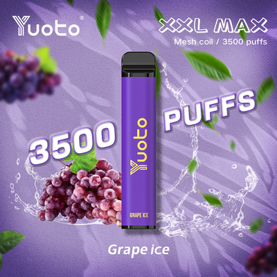 과일 얼음 맛 일회용 vape 펜 yuoto xxl max 3500 퍼프 메쉬 코일 1200mah 배터리