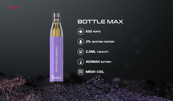 니코틴 소금 과일 풍미 Yuoto 처분할 수 있는 Vape, 600 분첩 E cig 펜