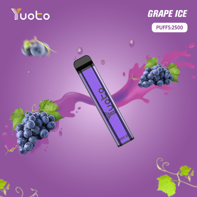 Yuoto 2500 퍼프 맛 기화기 펜 키트 23 맛 5% 1200 mAh 배터리 일회용 Mongo Ice 인도에서 인기