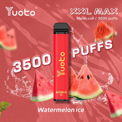 메시 코일 Ss304 처분할 수 있는 Vape 지팡이 9ml E 액체 650mAh 건전지 수박 얼음을 가진 도매 처분할 수 있는 깍지 펜