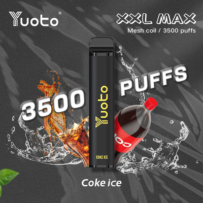 도매 MSDS 3500puffs 일회용 Vape 펜 2022 새로운 디자인 일회용 기화기 메쉬 코일 14ml 전자 액체 콜라 얼음