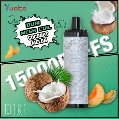 재충전 Yuoto DIGI 15000 펌프 듀얼 메시 코일 22 맛