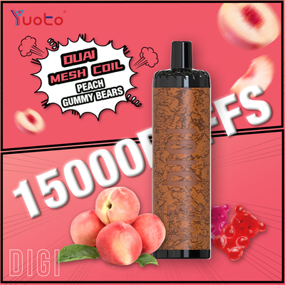 조절 가능한 공기 흐름 유오토 일회용 바이프 15000 펌프 듀얼 메시 코일 850mAh 배터리