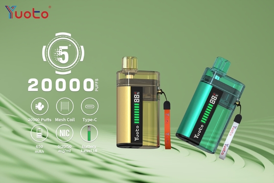 유토 20K는 더 나은 레벨 디스플레이를 가진 일회용vape를 쏘고 있습니다.