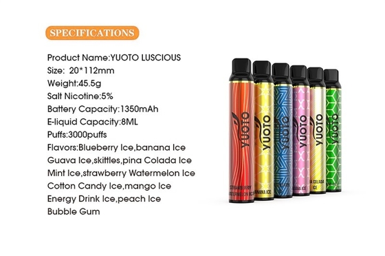 일회용 vape Yuoto 아름다운 전자 담배 vape 3000 퍼프 shisha 펜 vapes 8ml 포드 1350mAh 시가 퍼프