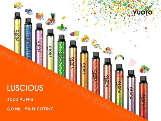 아름다운 YUOTO 처분할 수 있는 Vape, 3000 퍼프 처분할 수 있는 꼬투리 장치