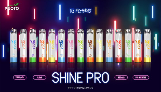 850mAh 5.0ml 2000 퍼프 처분할 수 있는 Vape, 지도된 빛나는 처분할 수 있는 꼬투리 장치