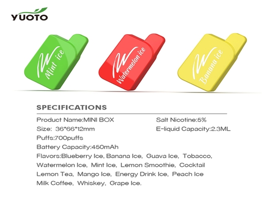 YUOTO Small Vape Pod System TPD 버전 깃발 모양 디자인