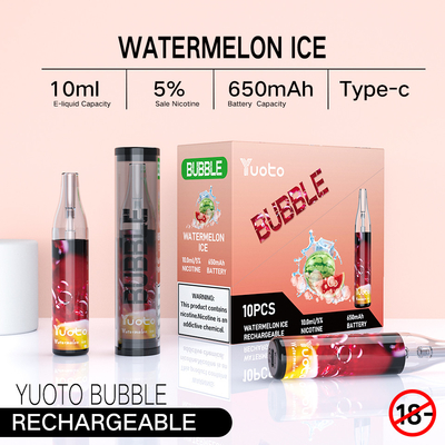 Yuoto 버블 일회용 Vape 키트 4000 퍼프 10ml 충전식 c 650mAh