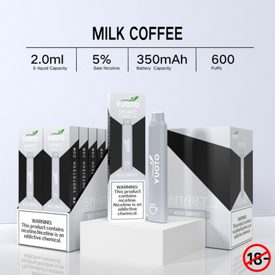 Yuoto 똑똑한 600 분첩 Vape, ODM 좋은 맛 처분할 수 있는 Vape 펜