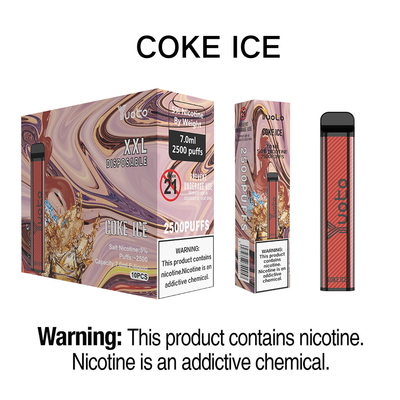 소금 니코틴으로 만든 사전 채워진 2500 퍼프 일회용 Vape