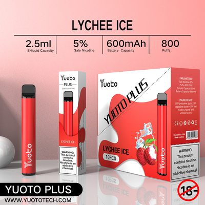 분첩 막대기 이완을 위한 연약한 맛을 가진 소형 모양 800 분첩 Vape