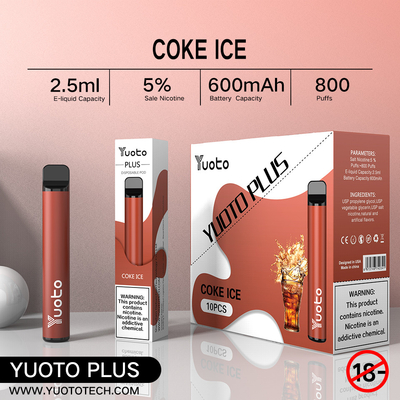 분첩 막대기 이완을 위한 연약한 맛을 가진 소형 모양 800 분첩 Vape