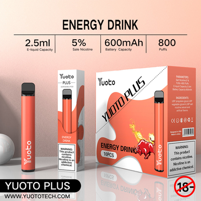 분첩 막대기 이완을 위한 연약한 맛을 가진 소형 모양 800 분첩 Vape