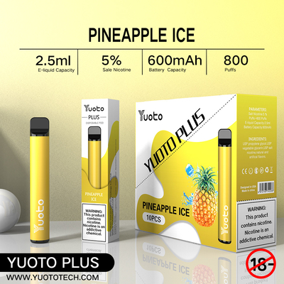 분첩 막대기 이완을 위한 연약한 맛을 가진 소형 모양 800 분첩 Vape