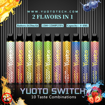 Yuoto Switch 주문 전자 담배 3000 퍼프 8ml 주스 용량