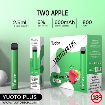 Yuoto Plus 800 퍼프 Vape, 2.5ML 처분할 수 있는 전자 Vaping 장치