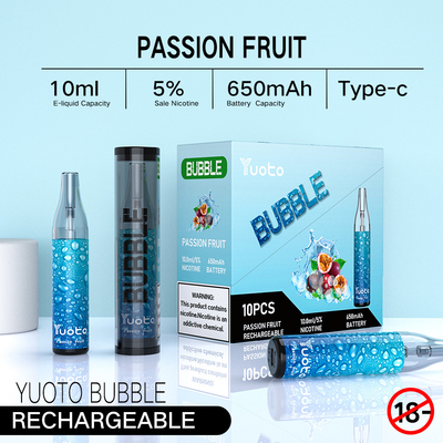 중국 Yuoto 거품 4000puffs 10ml 650mah 충전식 yuoto 일회용 vape 포드 메쉬 코일의 원래 공장