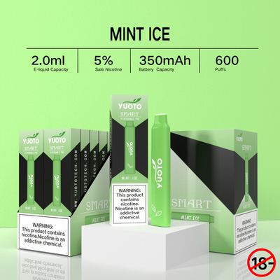 5% 니코틴 600 퍼프 Vape TPD 인증 참신한 외관