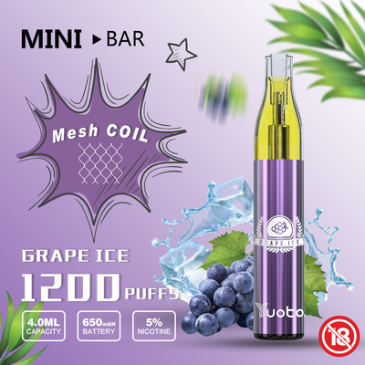FCC UL PSE 인증을 사용하여 쉽게 메쉬 코일 1200 퍼프 Vape