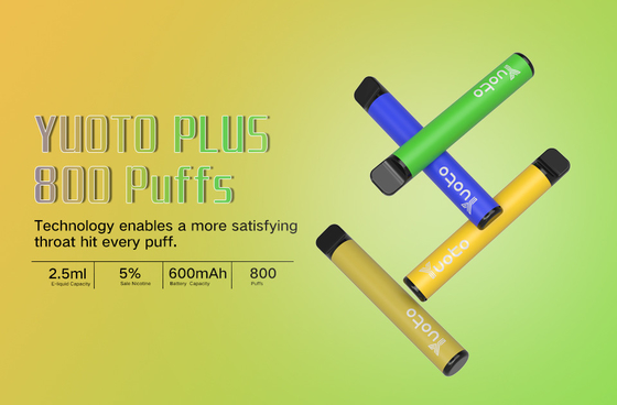 5% 니코틴 800 600mAh 배터리로 Vape FCC FDA 승인 퍼프