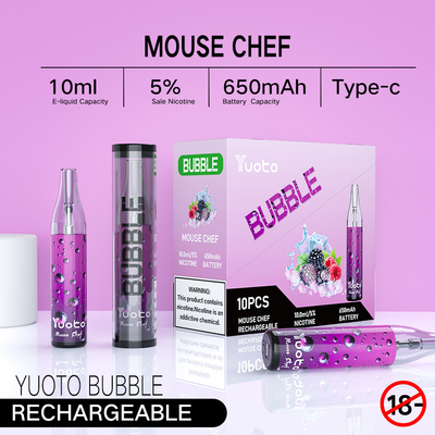 Yuoto 거품 4000puffs 650 mah 10ml 메쉬 코일 일회용 충전식 vape 비 분리 피나 콜라다 ecig 증기