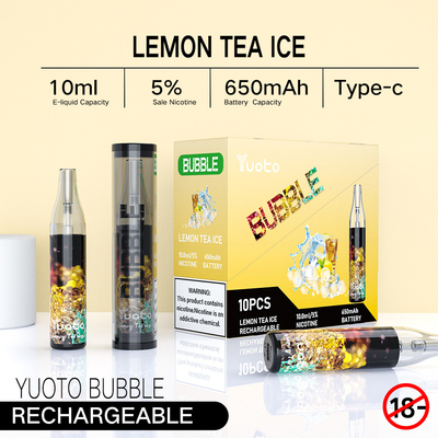 Yuoto 거품 4000puffs 650 mah 10ml 메쉬 코일 일회용 충전식 vape 비 분리 피나 콜라다 ecig 증기