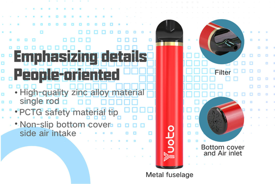 소금 니코틴을 가진 비 다시 채울 수 없는 처분할 수 있는 Vape 막대기 부피 19x102mm