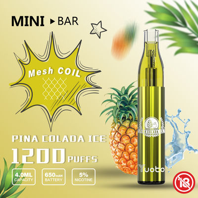Minibar 1200 Puffs YUOTO 일회용 Vape 4ml with 5% 니코틴