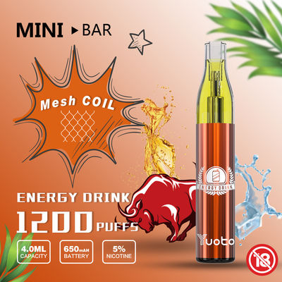 Minibar 1200 Puffs YUOTO 일회용 Vape 4ml with 5% 니코틴