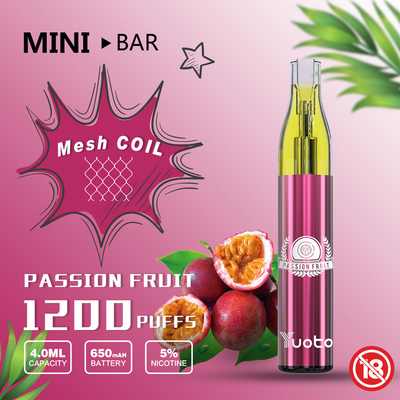 유오토 미니 바는 메쉬 코일 650 MAh 전지 성능으로 기화합니다