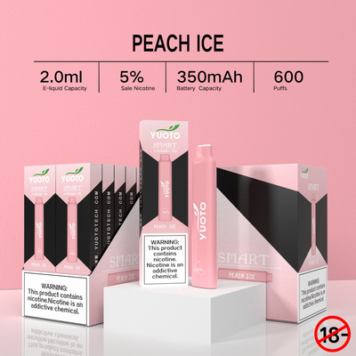1 pack/23g 유오토 600 퍼프는 12 맛 버릴 수 있는 포드 시스템 핑크색 아이스를 기화시킵니다